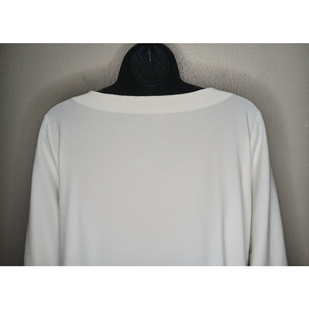 Eileen Fisher Women's Medium Jersey Stretch Top Blouse White Viscose Blend - Picture 5 of 11